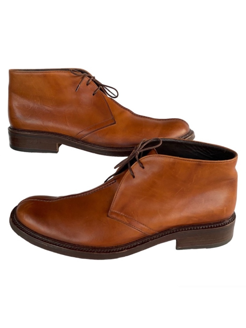 To Boot New York Adam Derrick Lace Up Leather Chukka Boots Camel Sz 10.5